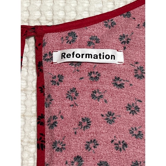 Reformation Milla Dress Women’s 4 Red Black Floral Mini - Picture 13 of 14